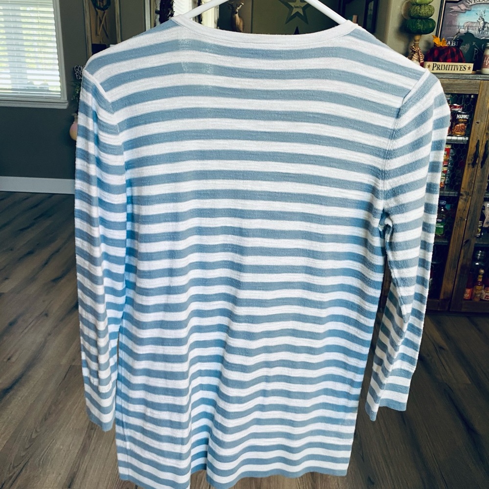 Loft Blue and White Top
